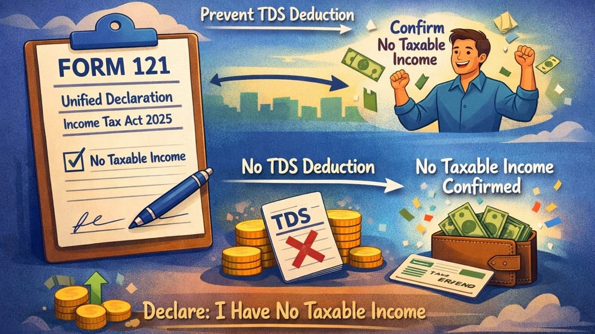 Form 121 Explained: A Simpler Way to Avoid TDS Under New Income Tax Act 2025