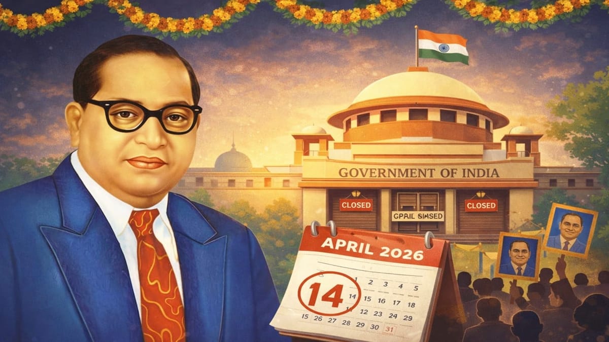 Ambedkar Jayanti 2026: Government Declares April 14, 2026, Public Holiday