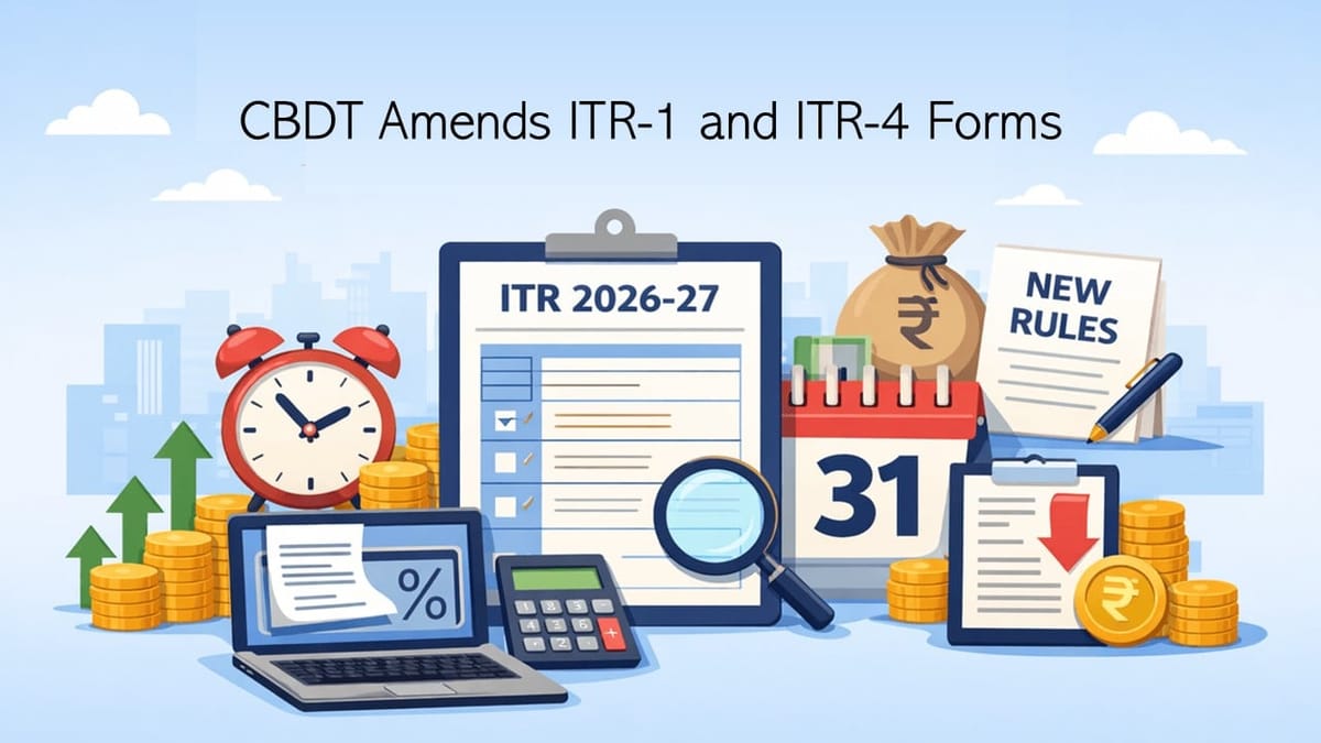 Important Update: CBDT Amends ITR-1 and ITR-4 Schedules and Salary Details