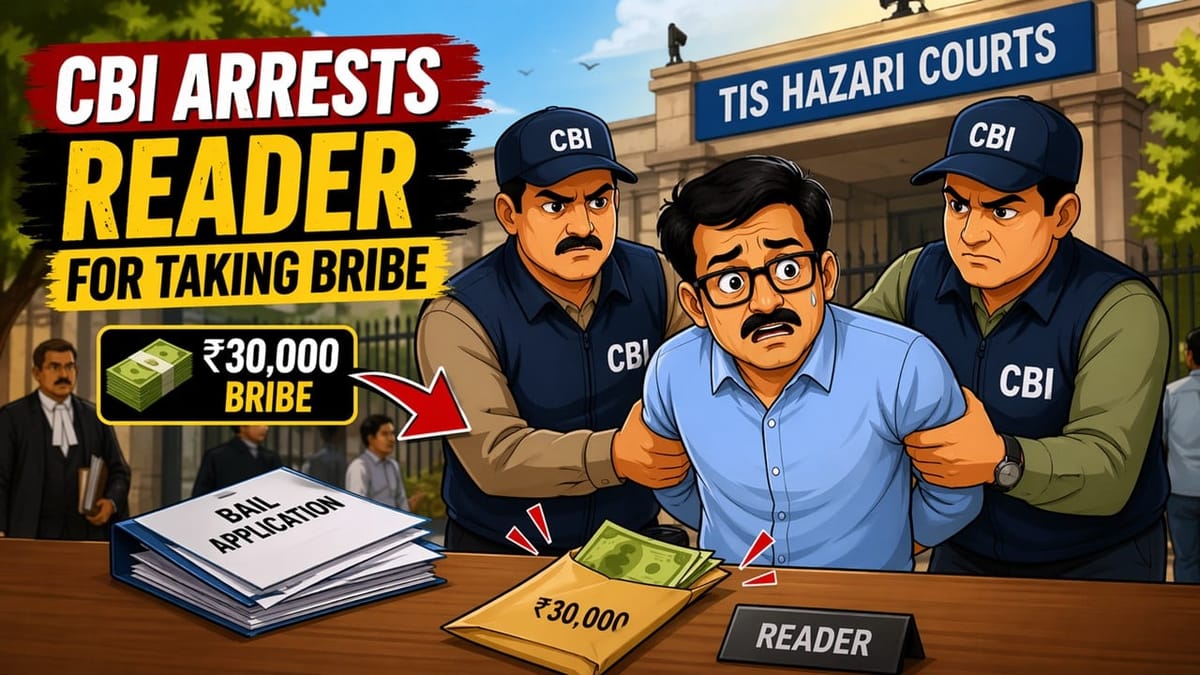 CBI Arrests Tis Hazari Court Reader Red-Handed in Rs 30,000 Bribery Case