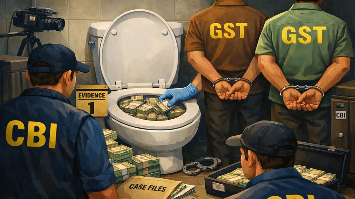 CBI Recovers Bribe Money from Toilet Commode; Arrests 2 GST Officials