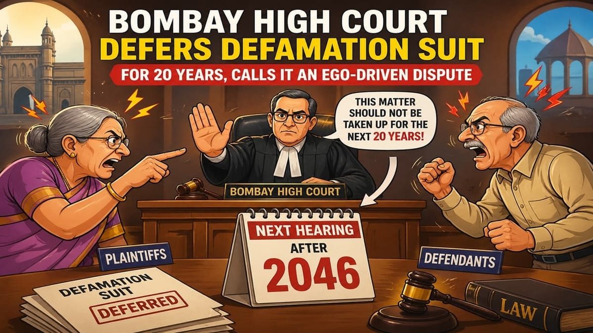 Bombay High Court Defers Defamation Suit for 20 Years, Calls It an Ego-Driven Dispute.
