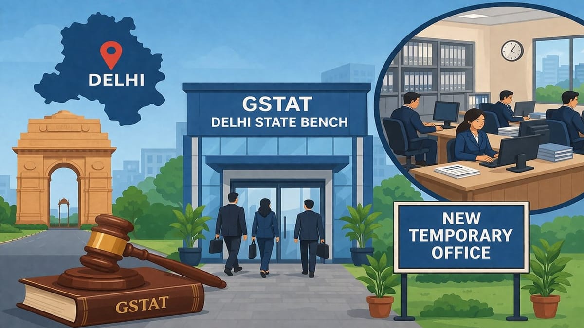GSTAT Delhi State Bench Starts Working: New Temporary Office Announced