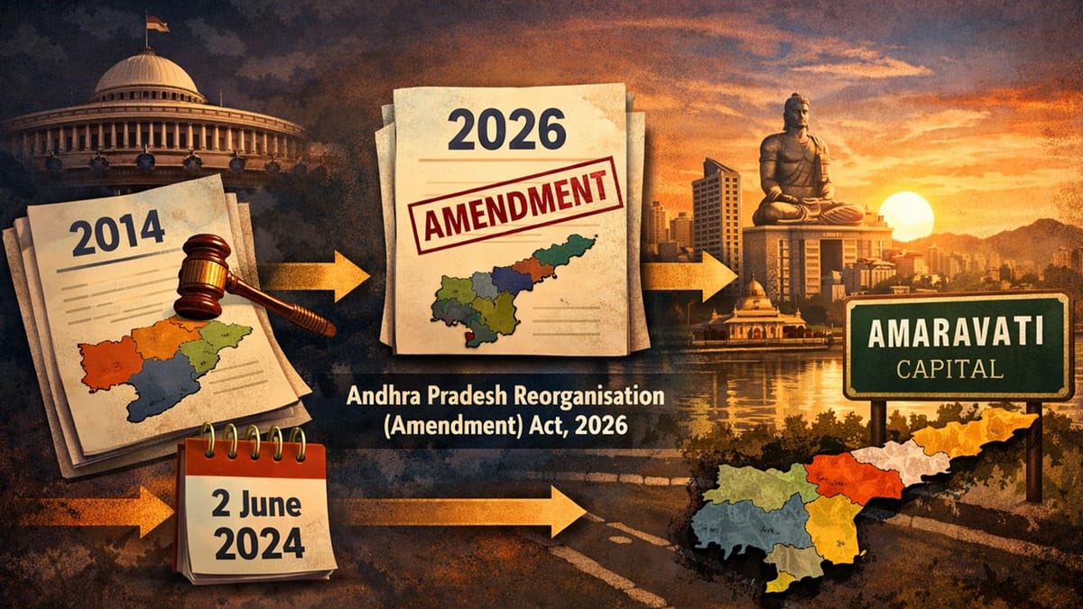 Amravati Declared as Capital of Andhra Pradesh; Government Amends Andhra Pradesh Reorganisation Act