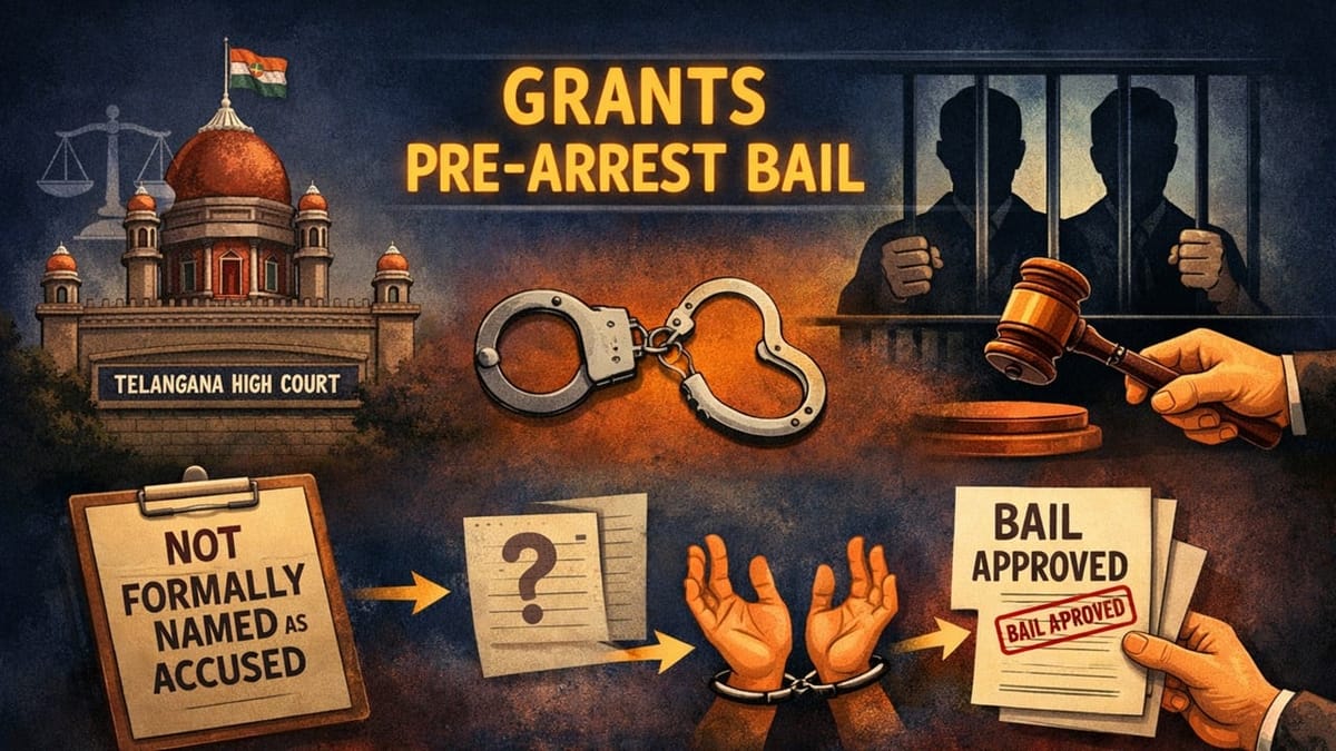 HC Grants Pre-Arrest Bail to Persons Not Yet Named