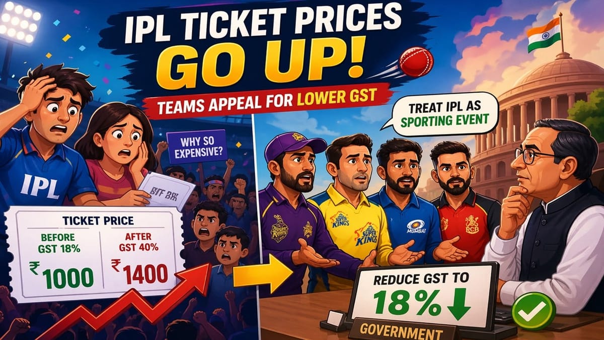 IPL Ticket GST Controversy: Why 40% Tax May Be Reduced to 18%