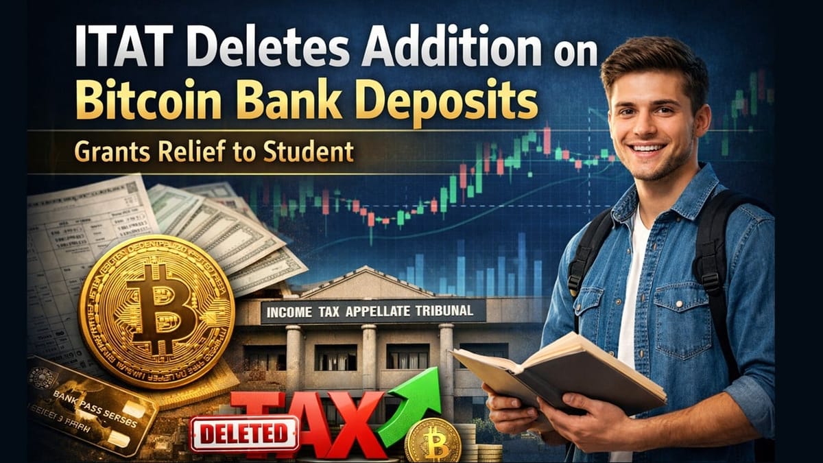 ITAT Deletes Addition on Bitcoin Bank Deposits, Grants Relief to Student