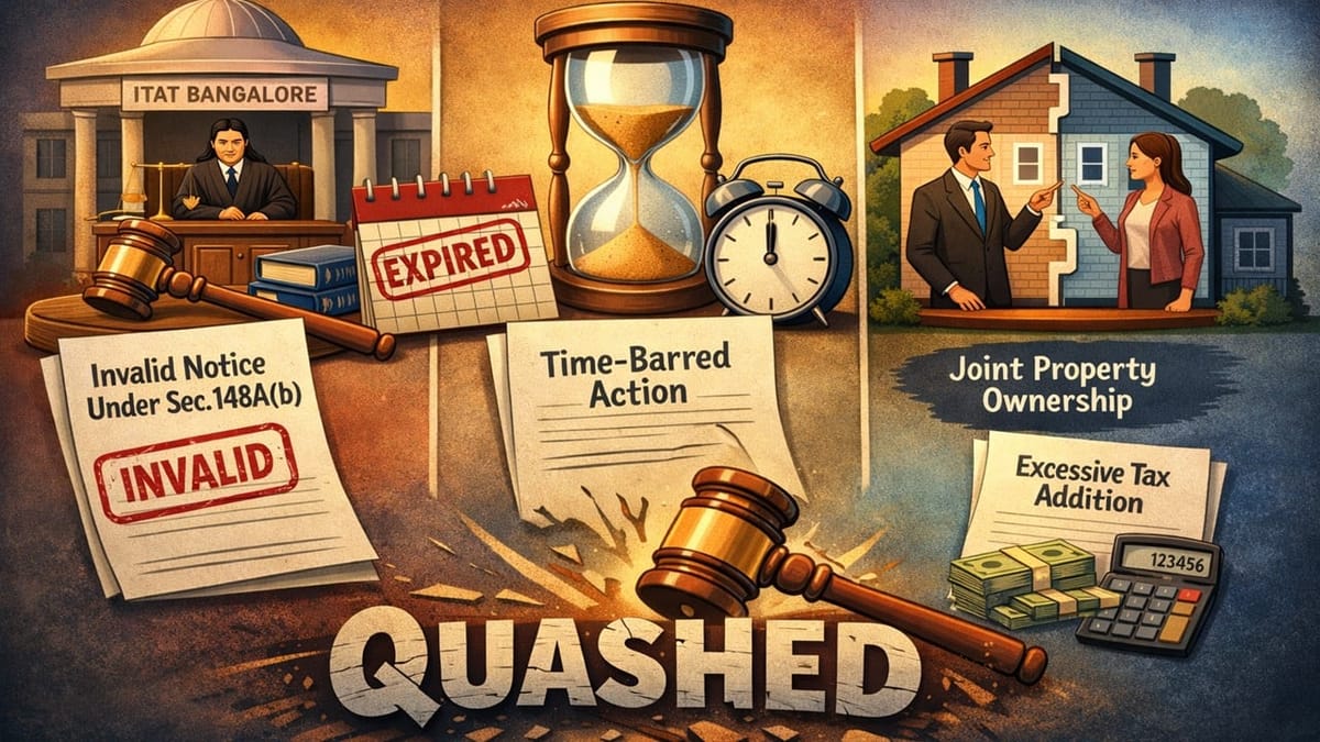 ITAT Invalidates Entire Reassessment; Cites Breach of Section 148A(b) and Joint Ownership Error