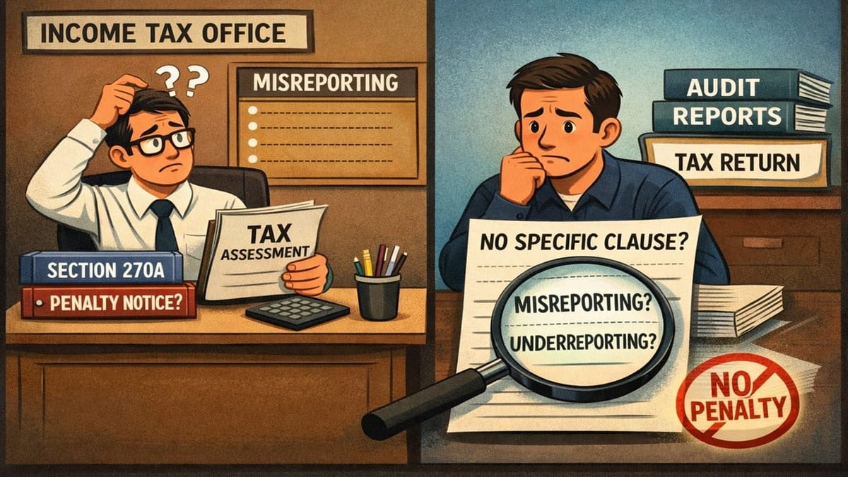 ITAT: Section 270A Penalty Cannot be Levied If AO Fails to Specify Misreporting Clause