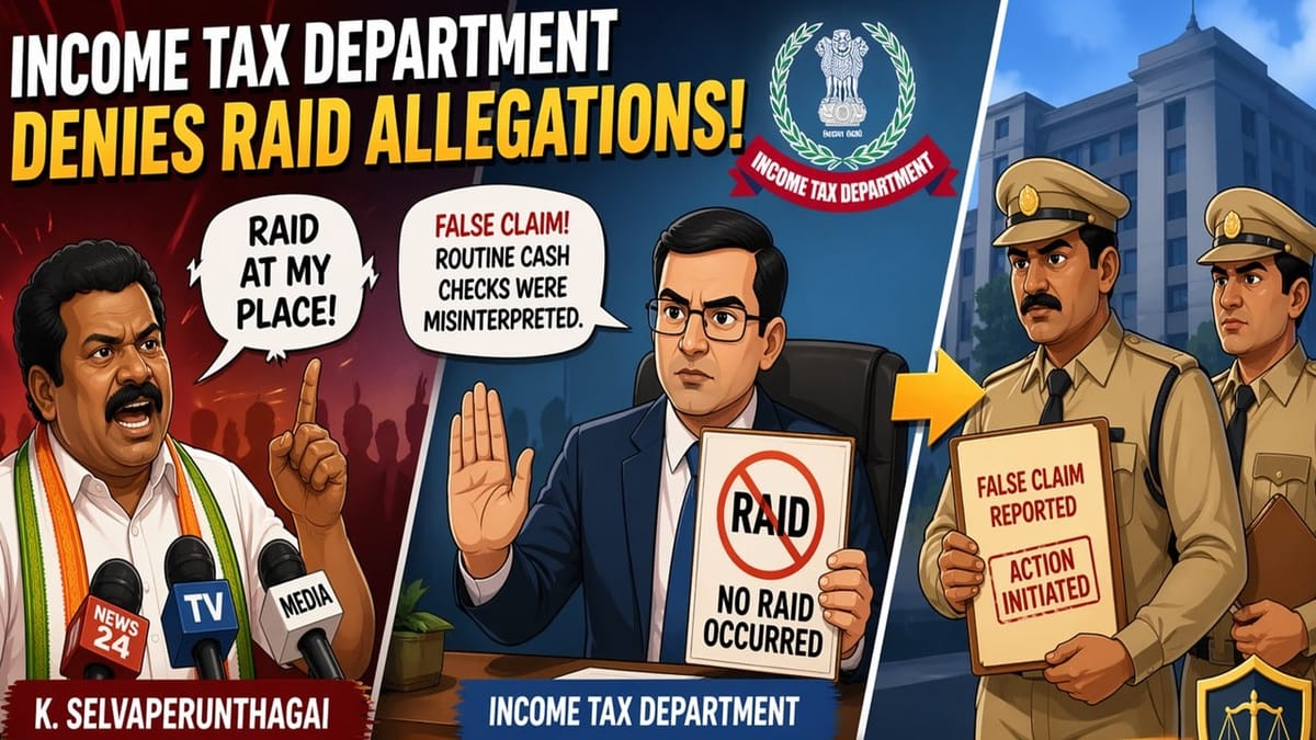 Income Tax Department Denies Allegations of Search on Tamil Nadu Congress Leader