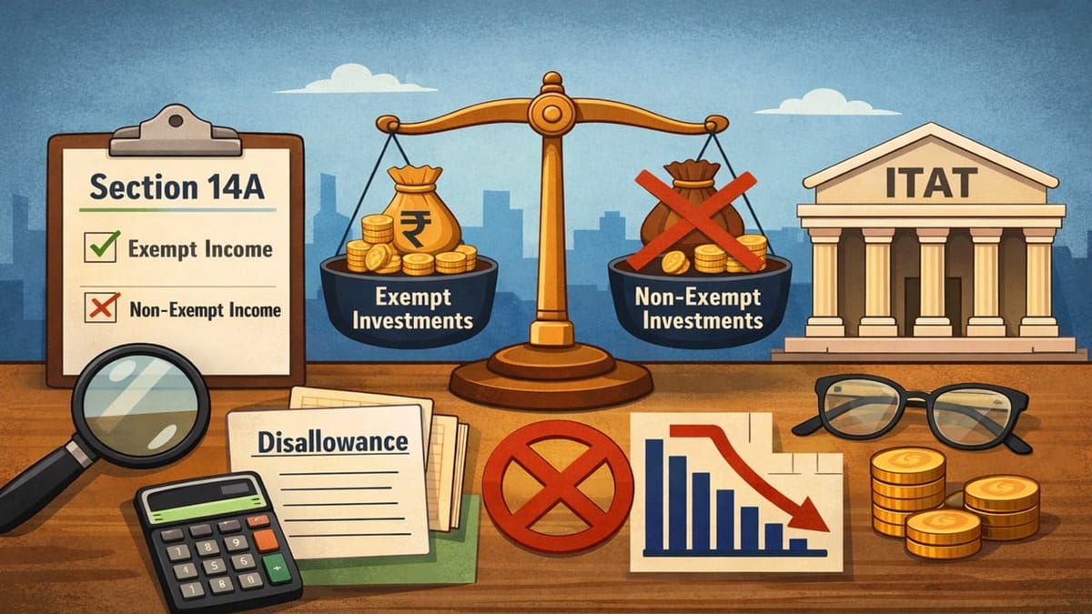 Investments Not Yielding Exempt Income Cannot be Considered for Calculating Disallowance u/s 14A: ITAT