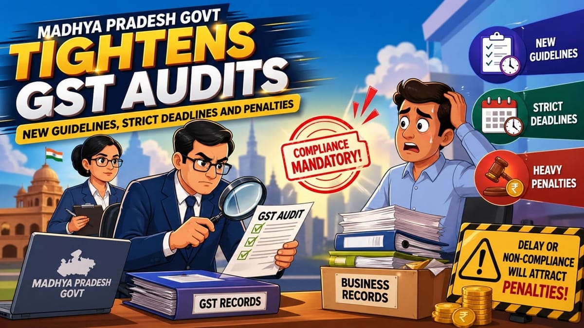 Madhya Pradesh Govt Tightens GST Audits with New Guidelines, Strict Deadlines and Penalties
