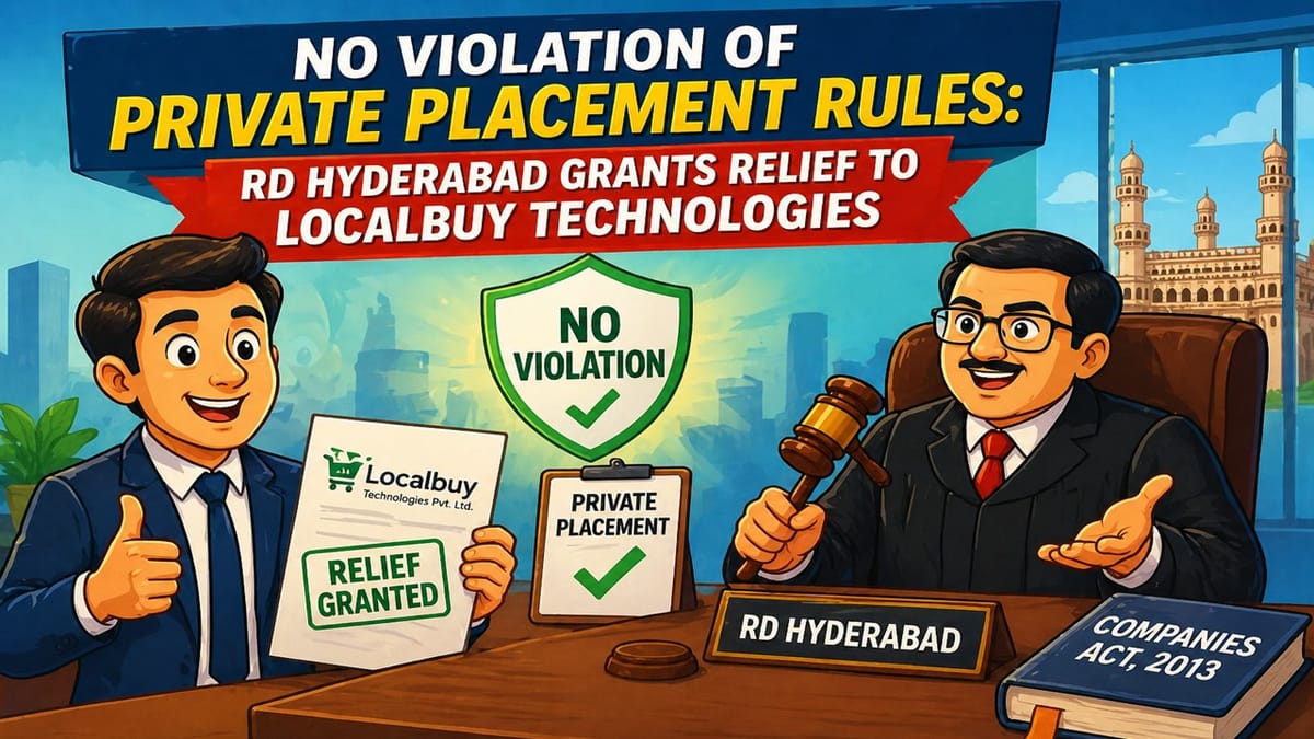 No Violation of Private Placement Rules: RD Hyderabad Grants Relief to Localbuy Technologies