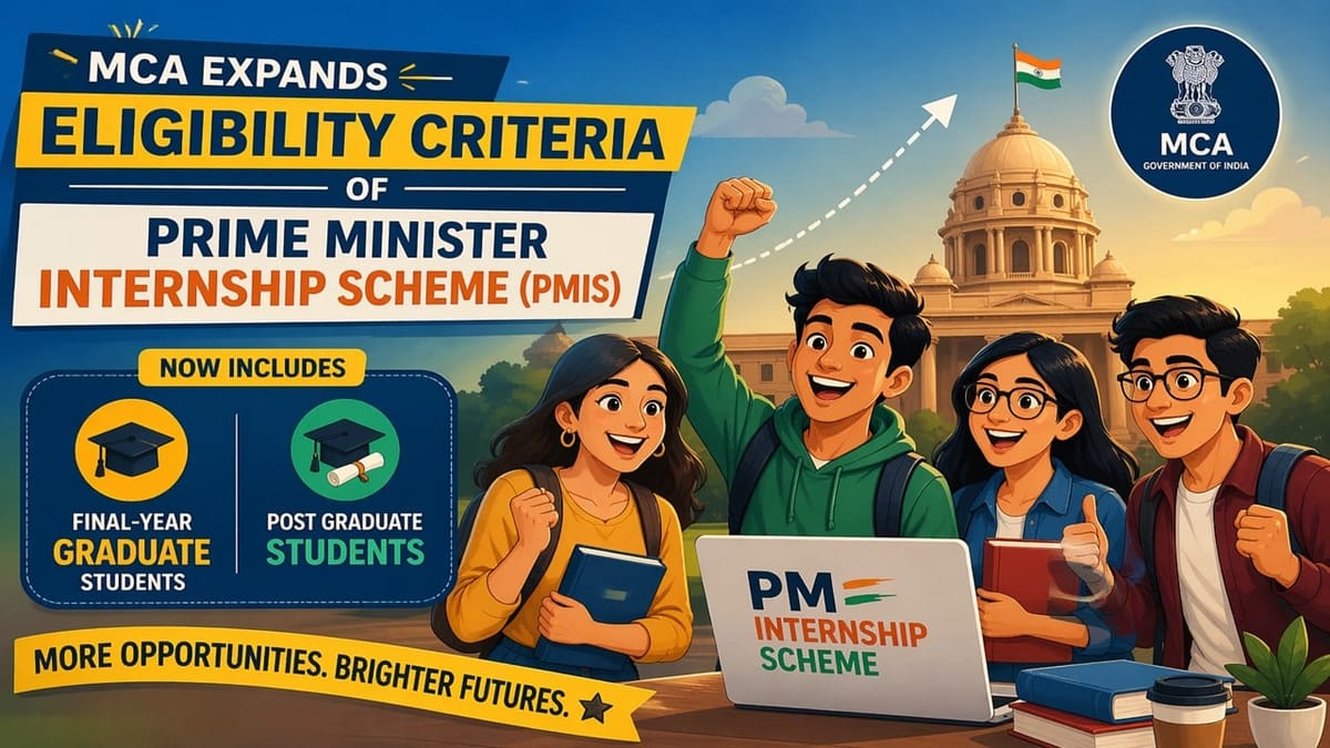 Prime Minister Internship Scheme 2026 Update: Final-Year Students Now Eligible for Paid Internships