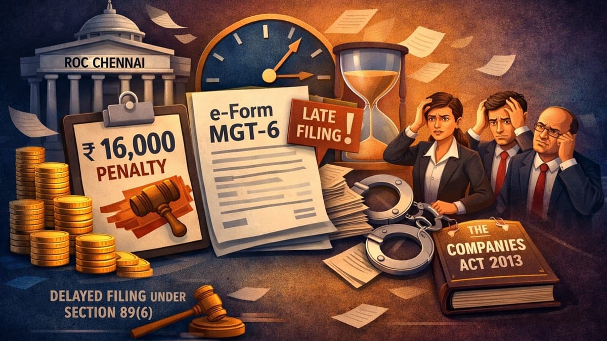 ROC Chennai Levies Penalty on Company and Its Directors for Late Filing e-Form MGT-6