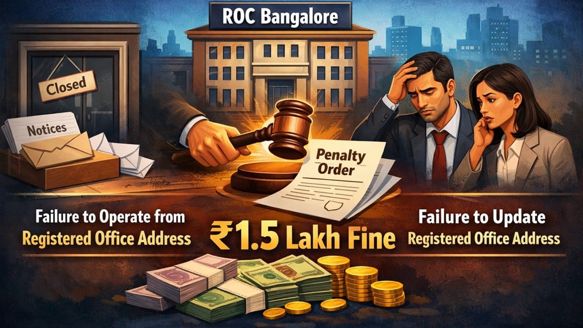 ROC Fines Company and Directors For Not Operating from Its Registered Office Address