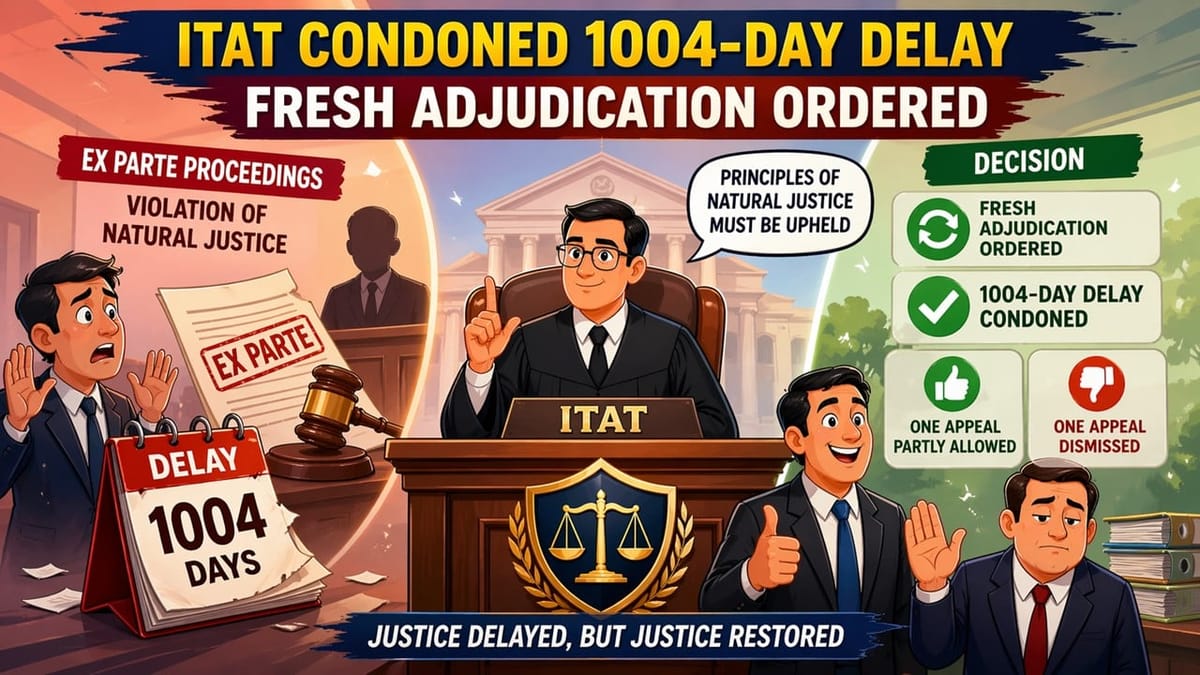 1004 Day Delay Condoned: ITAT Kolkata Criticises Lack of Hearing, Remands Case for Fresh Consideration