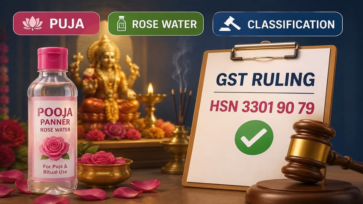 AAR Clarifies Tax Classification for Puja-Use Rose Water Packs