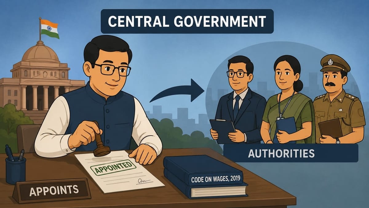 Central Government Appoints Authorities Under the Code on Wages, 2019