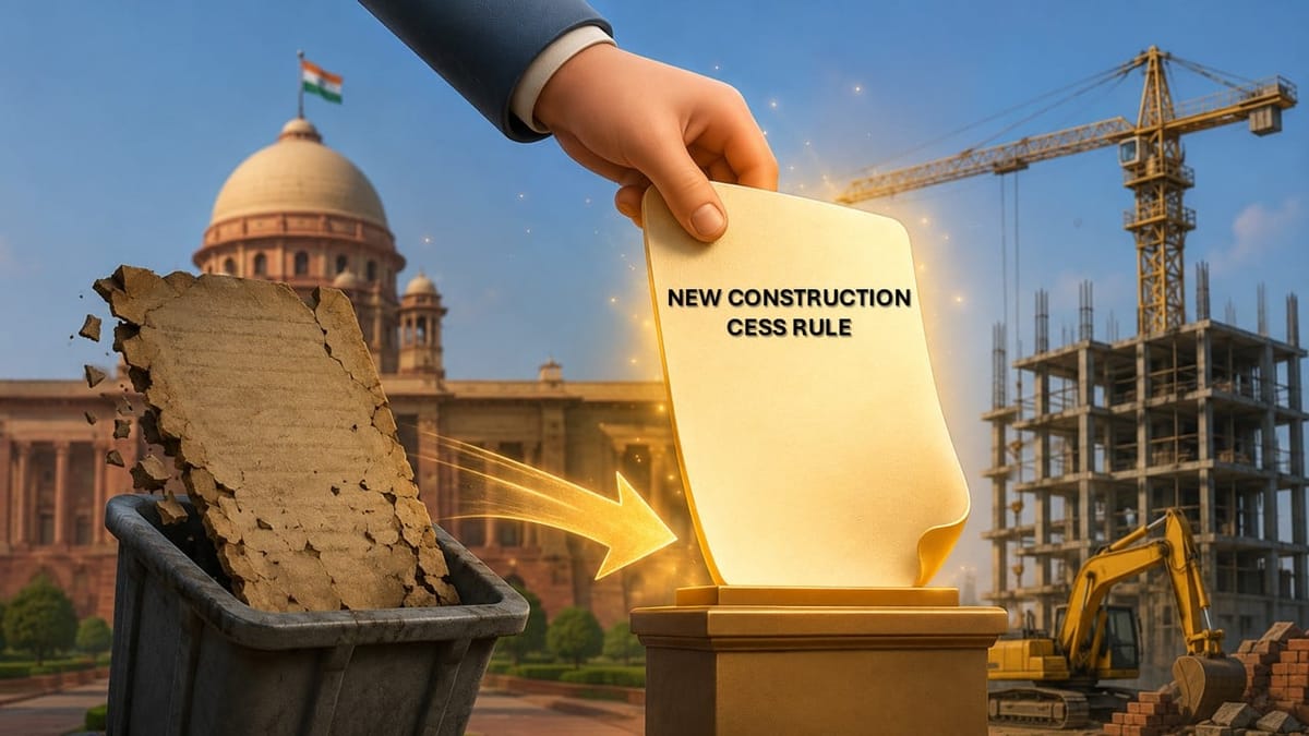 1% Construction Cess Now Mandatory: Centre Issues Fresh Labour Code Notification