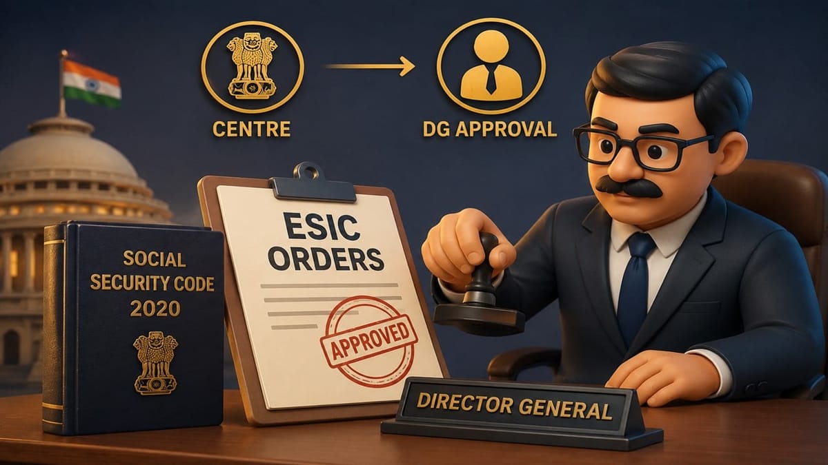 Centre Mandates Director General Approval for ESIC Orders Under Social Security Code, 2020
