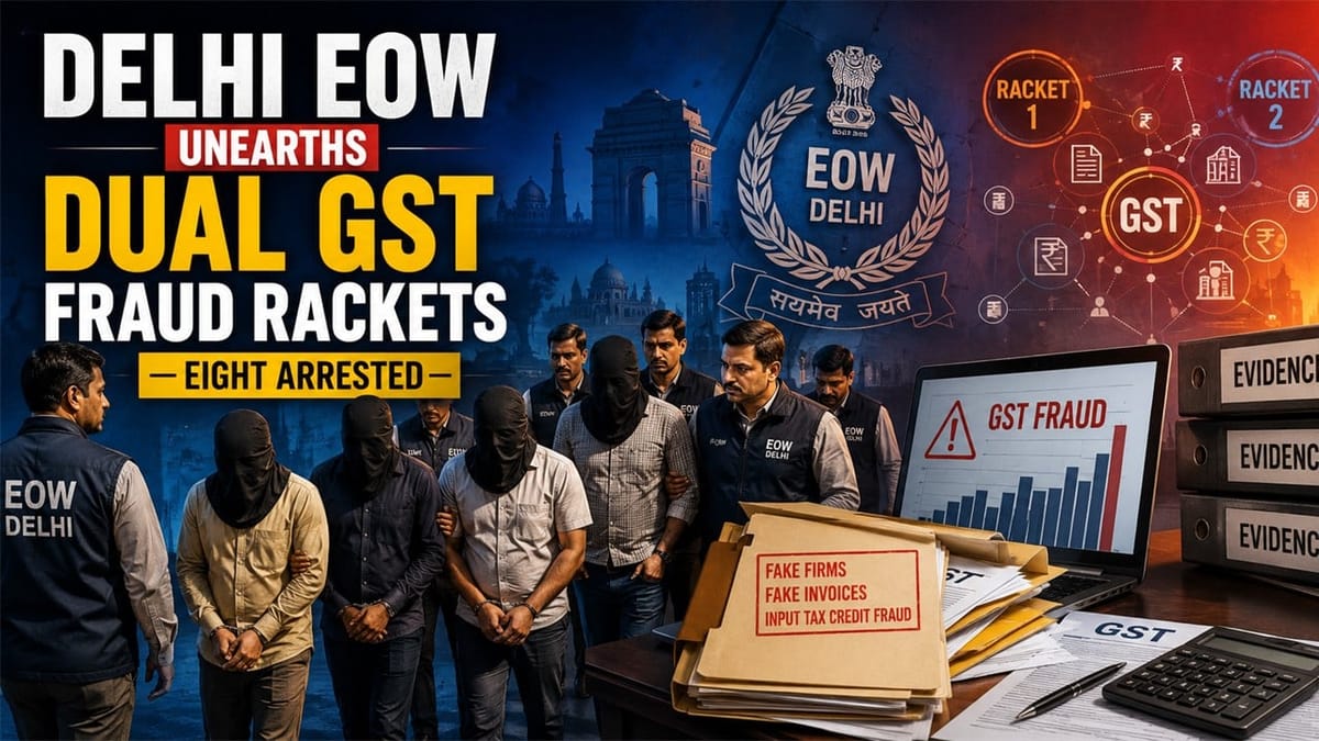 Delhi EOW Unearths Dual GST Fraud Rackets; Eight Arrested
