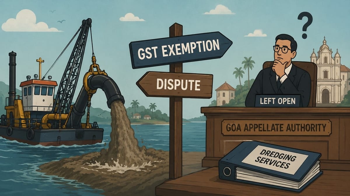 GST Exemption Dispute on Dredging Services Left Open by Goa Appellate Authority