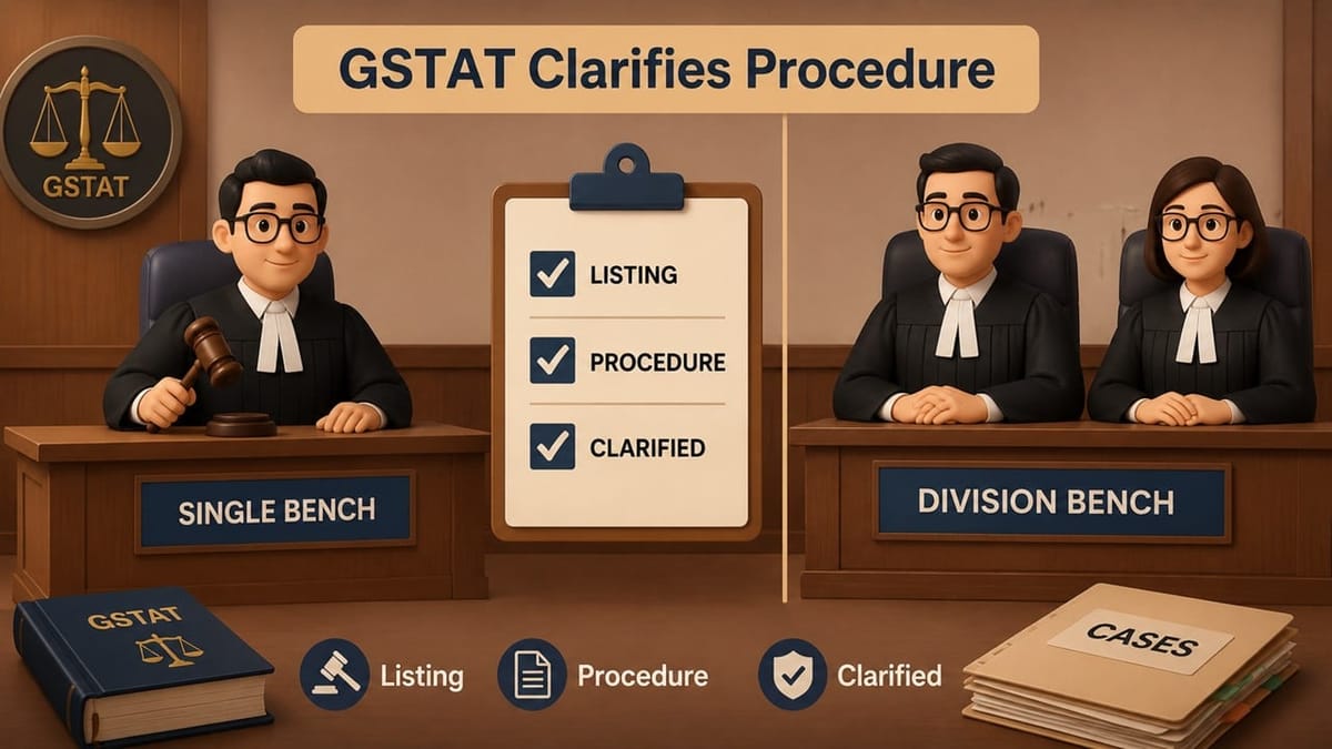 GSTAT constitutes benches for Listing Cases Before Single and Division Benches