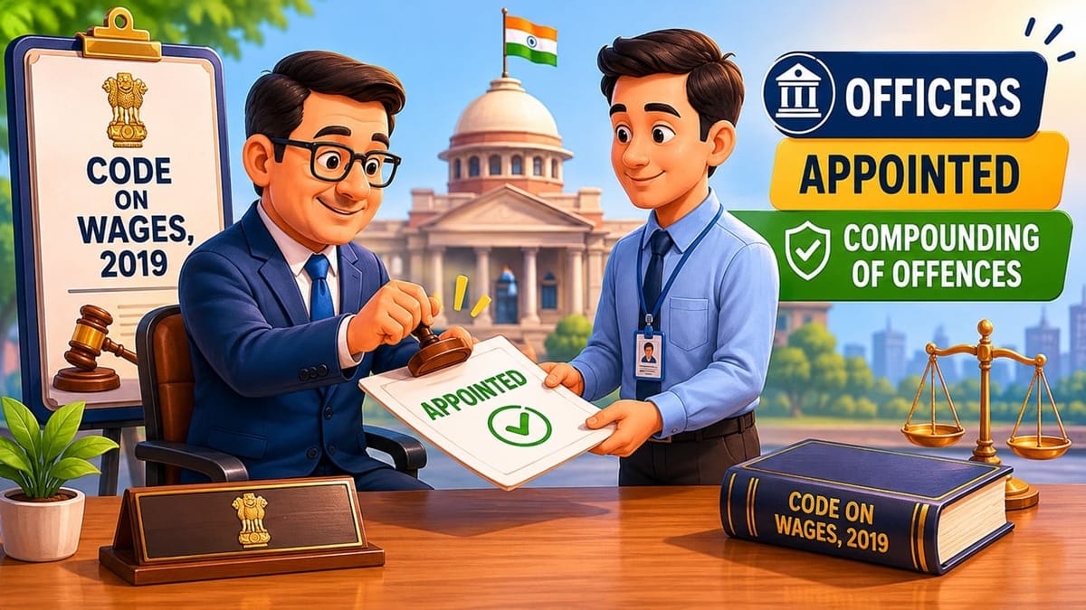 Govt. Appoints Officers for Compounding of Offences under Code on Wages, 2019
