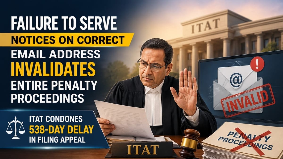 Failure to Serve Notices on Correct Email Address Invalidates Entire Penalty Proceedings: ITAT