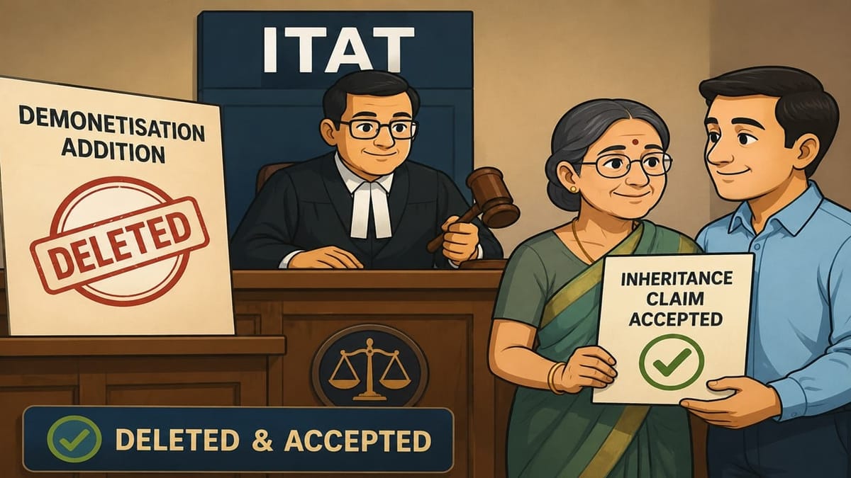 ITAT Deletes Demonetisation Addition, Accepts Inheritance Claim from Mother-in-Law