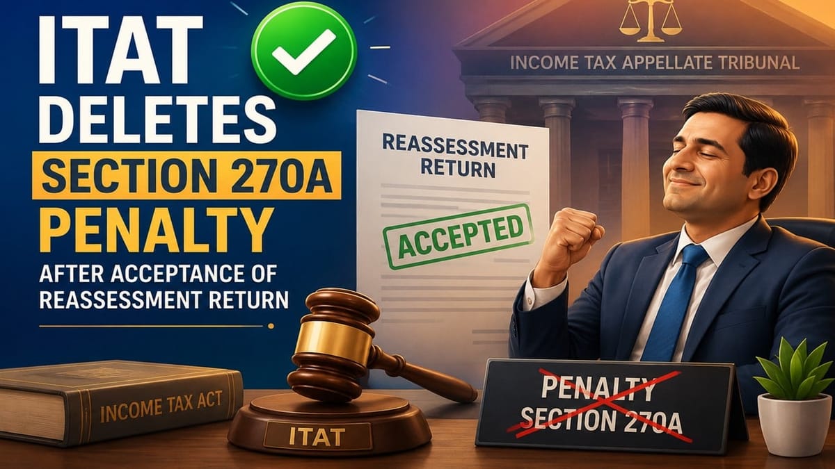 ITAT Deletes Section 270A Penalty After Acceptance of Reassessment Return