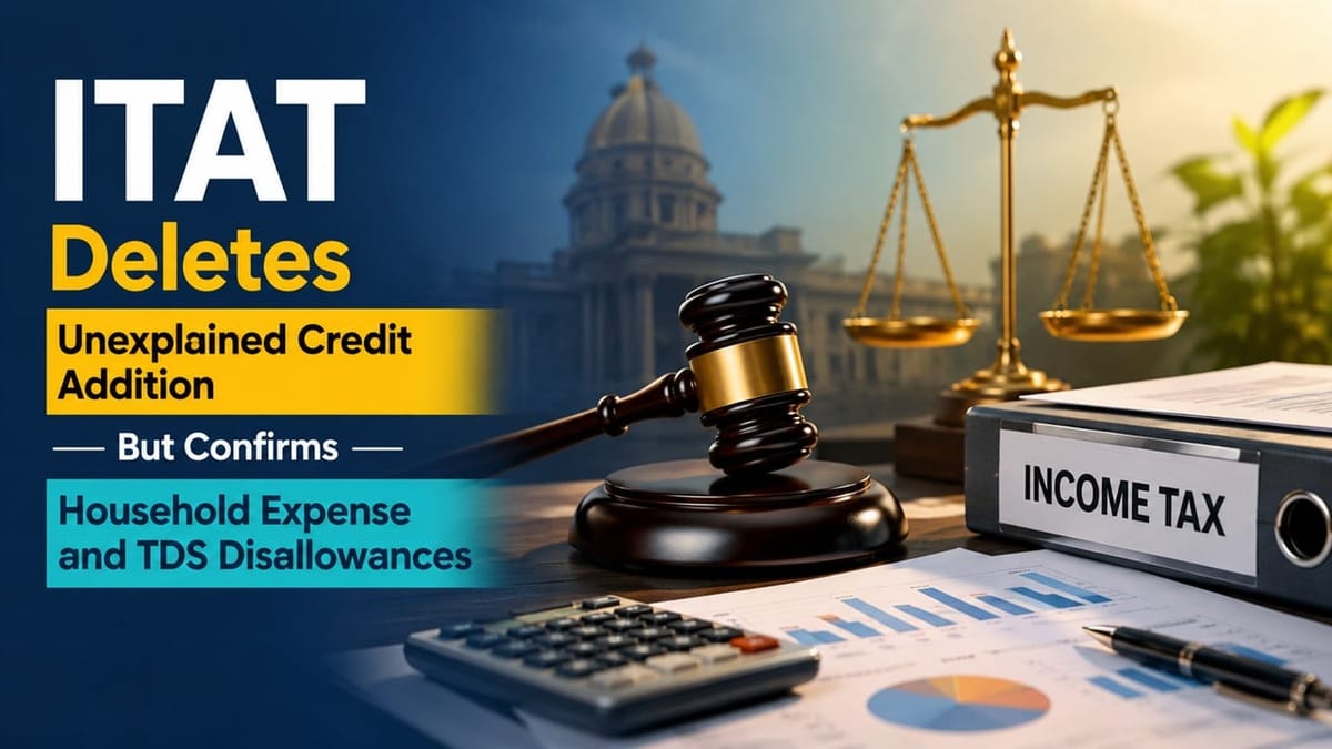 ITAT Deletes Unexplained Credit Addition But Confirms Household Expense and TDS Disallowances