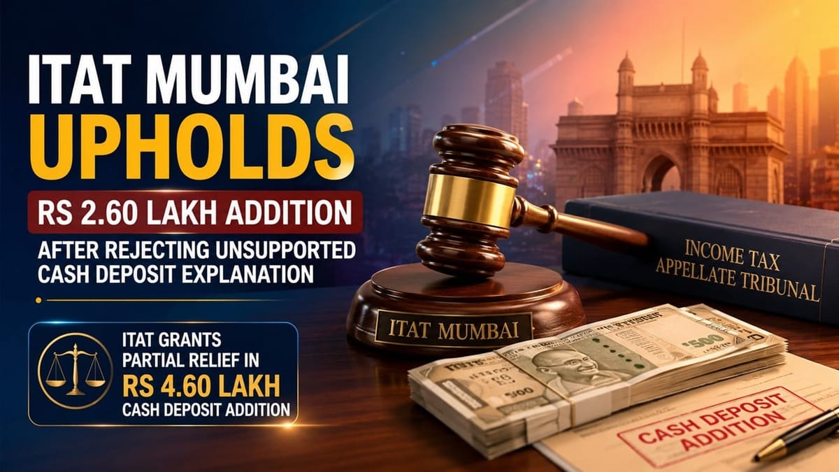 ITAT Mumbai Upholds Rs 2.60 Lakh Addition After Rejecting Unsupported Cash Deposit Explanation
