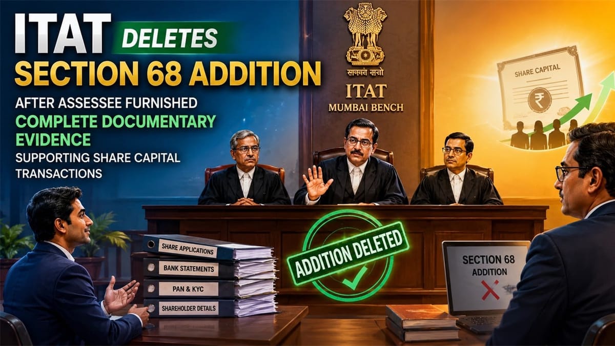 ITAT Grants Relief in Rs.12.53 Crore Share Capital Addition Case