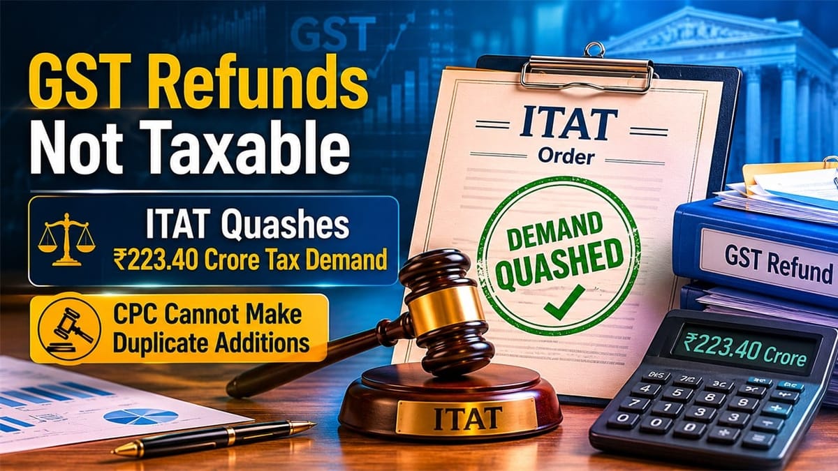 GST Refunds Not Taxable Under Exclusive Accounting Method: ITAT Quashes Rs 223.40 Crore Tax Demand