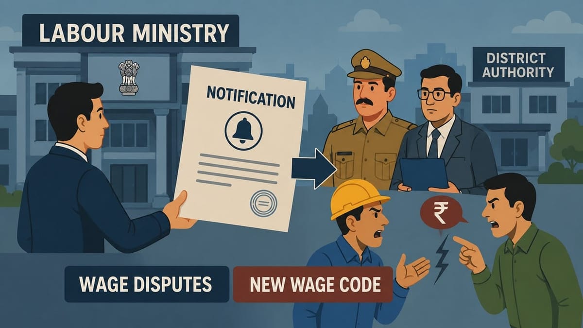 Labour Ministry Notifies Authorities for Wage Disputes Under New Wage Code