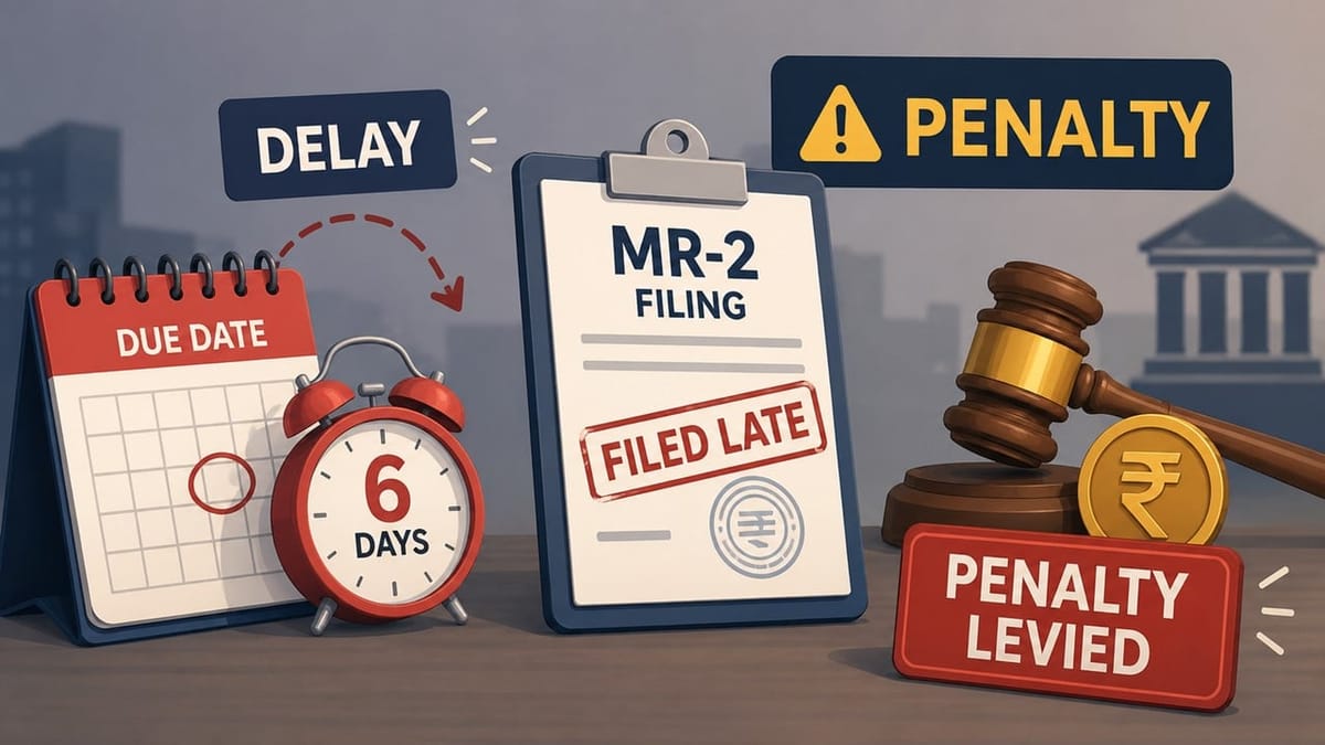 Penalty Levied for 6-Day Delay in Filing MR-2 Under Companies Act