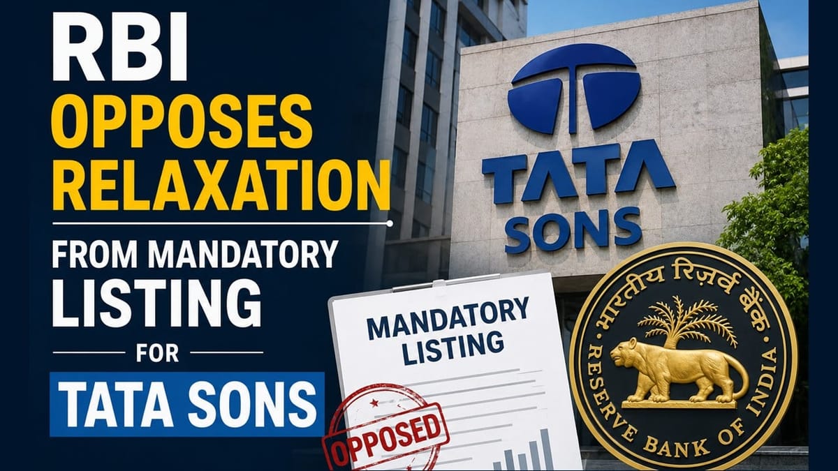 RBI Opposes Relaxation From Mandatory Listing for Tata Sons