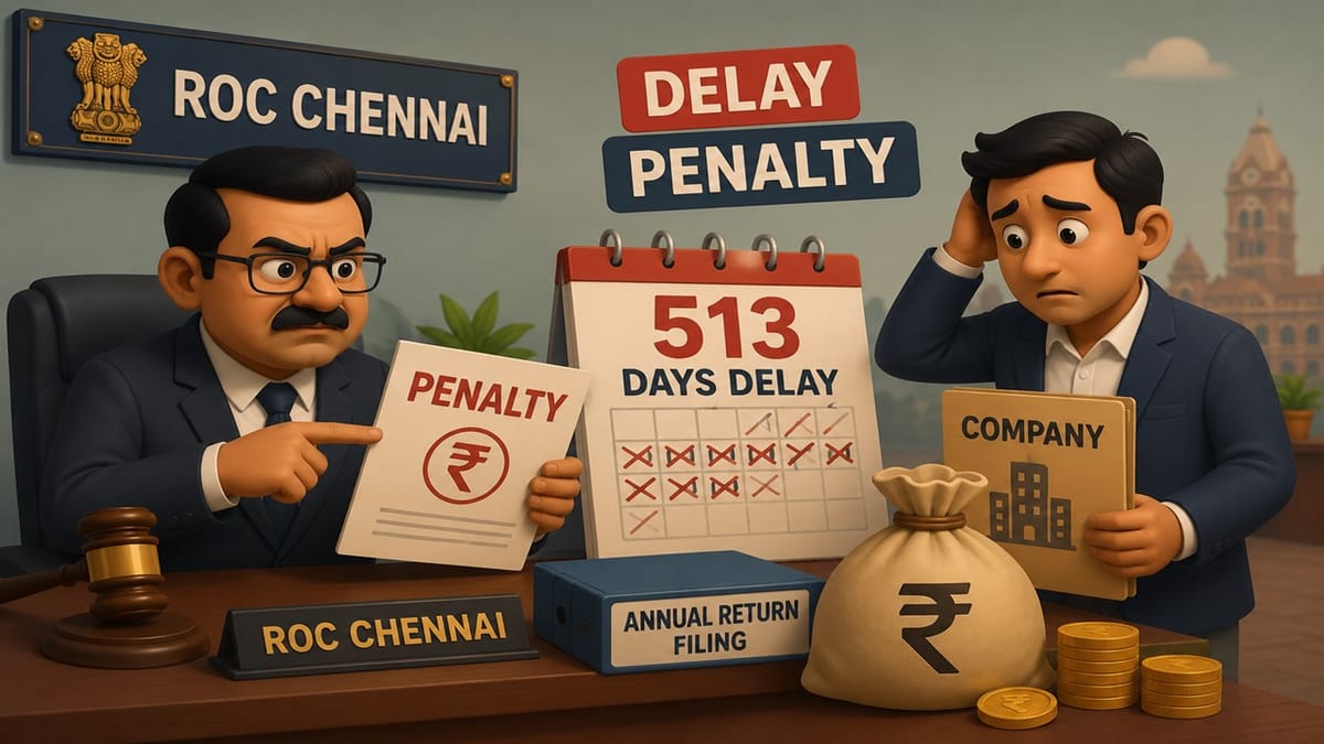 ROC Chennai Penalises Company for 513-Day Delay in Annual Return Filing