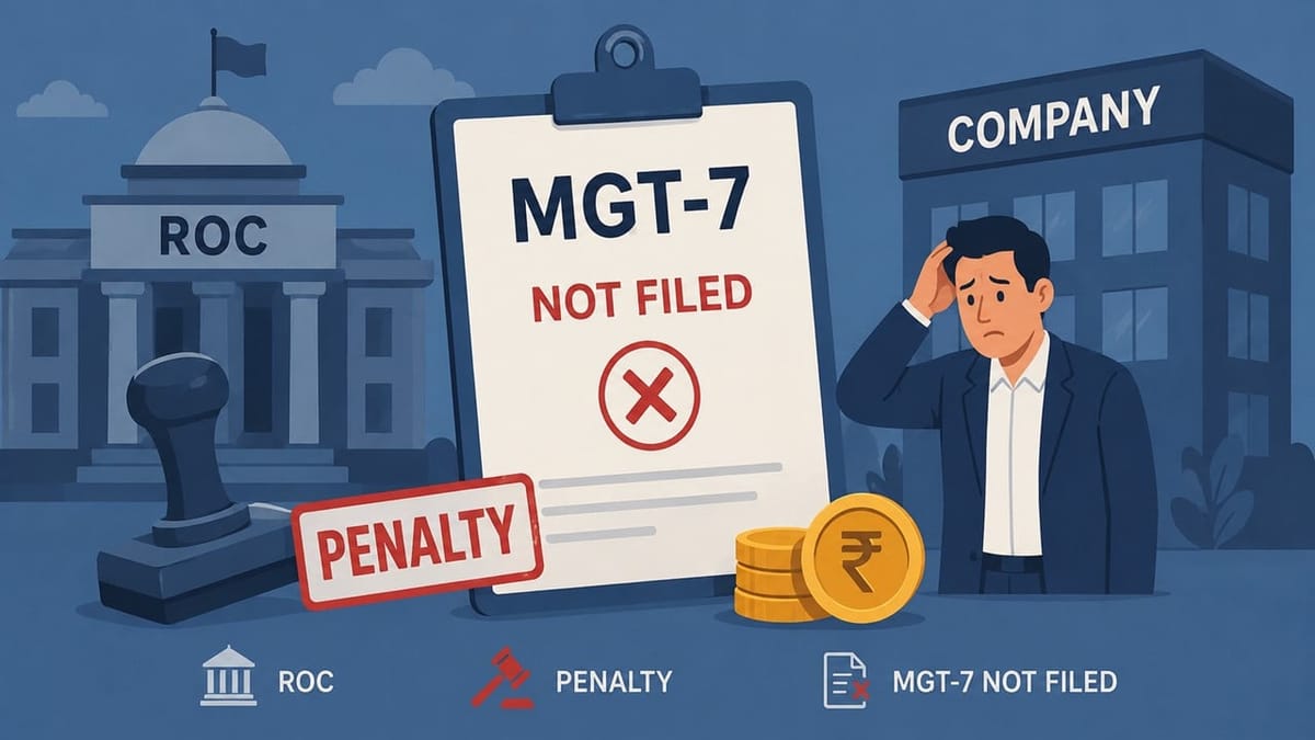 ROC Levies Penalty on Company for Non-filing of MGT-7