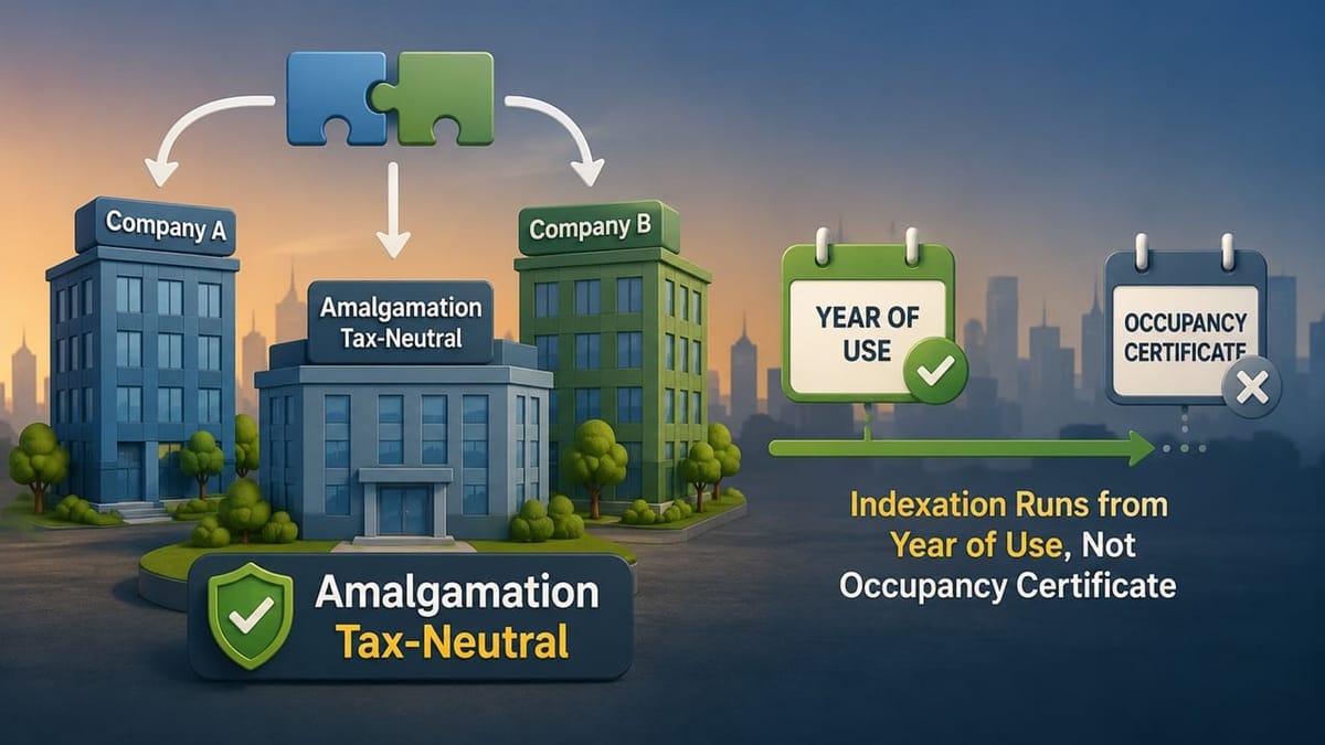 Section 47(vi) Amalgamation is Tax-Neutral, Indexation Runs from Year of Use, Not Occupancy Certificate: ITAT