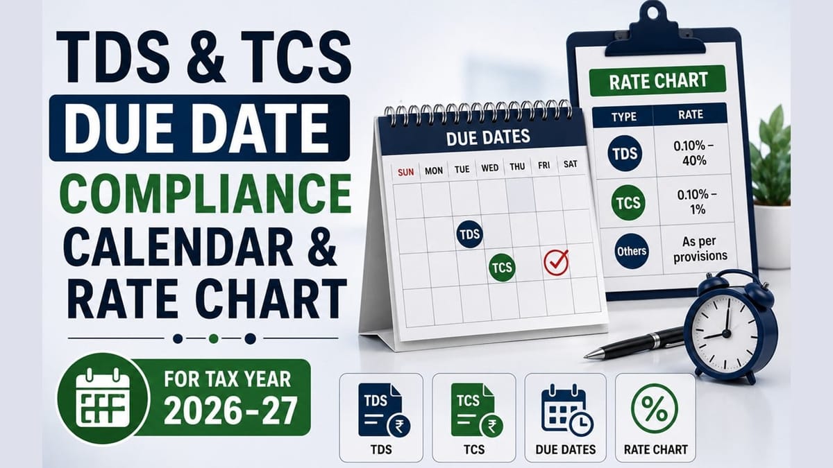 TDS and TCS Due Date Compliance Calendar and Rate Chart for Tax Year 2026-27