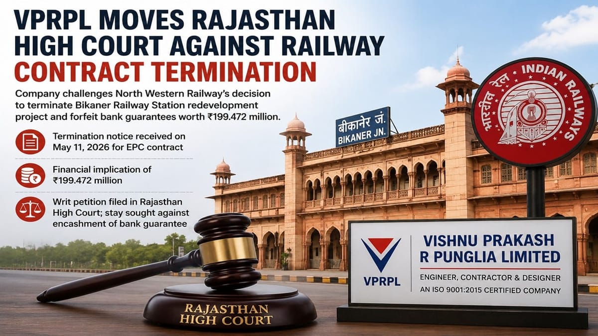 Vishnu Prakash R Punglia Moves to Rajasthan High Court Against INR 199.472 million Railway Contract Termination