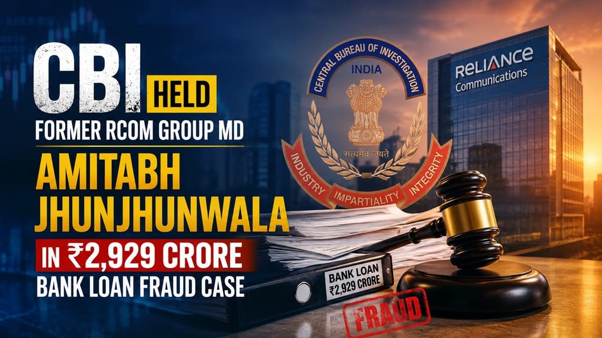 CBI Held Former-RCom Group MD Amitabh Jhunjhunwala in Rs 2,929 Crore Bank Loan Fraud Case