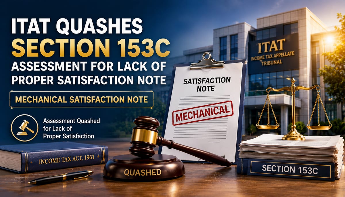 ITAT Quashes Section 153C Assessment for Lack of Proper Satisfaction Note holding it as a  Mechanical Satisfaction Note
