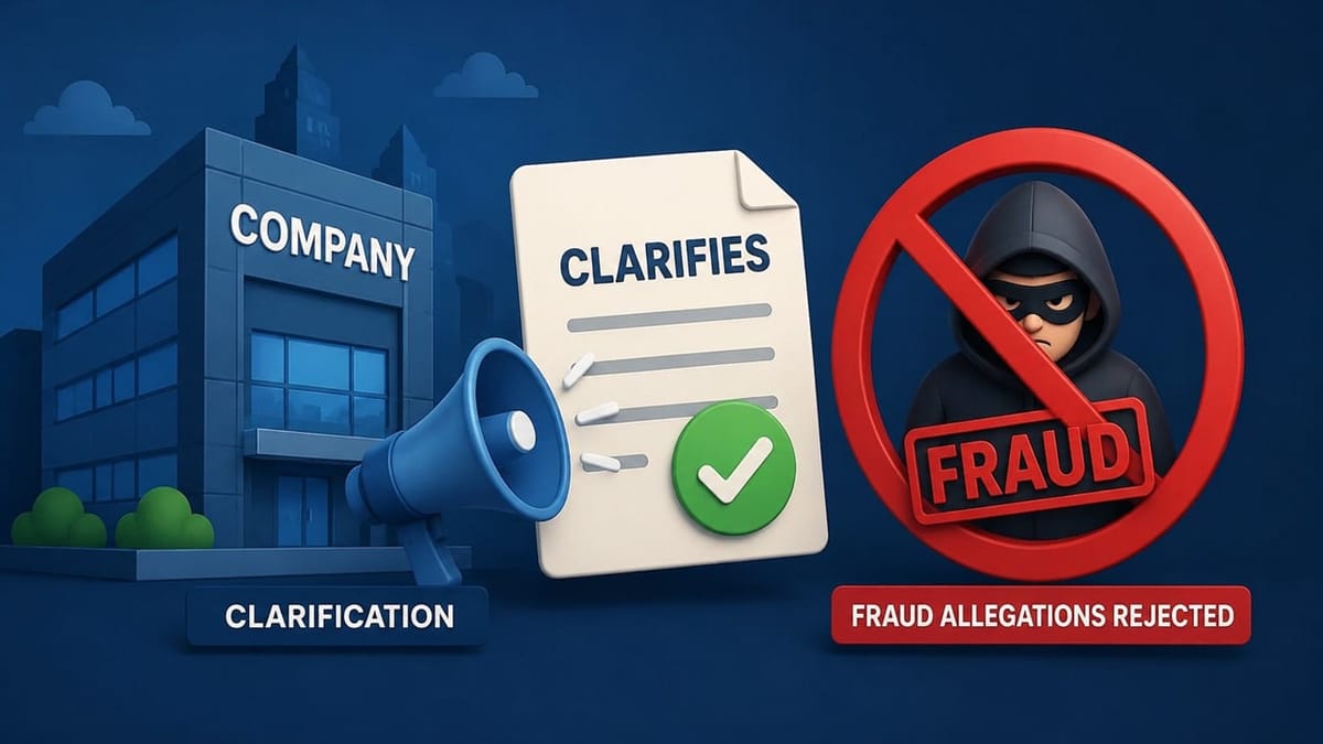 Company Clarifies Interim Market Regulator Order, Rejects Fraud Allegations