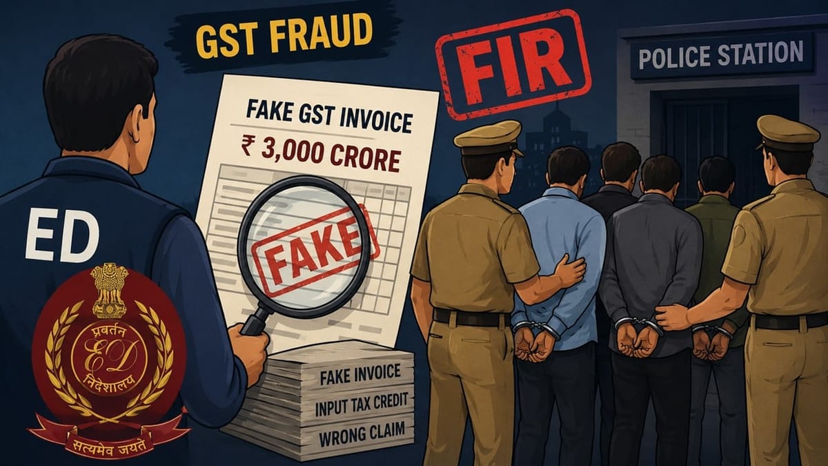 ED Complaint Leads to FIR Against Five in Rs 3,000 Crore Fake GST Invoice Fraud