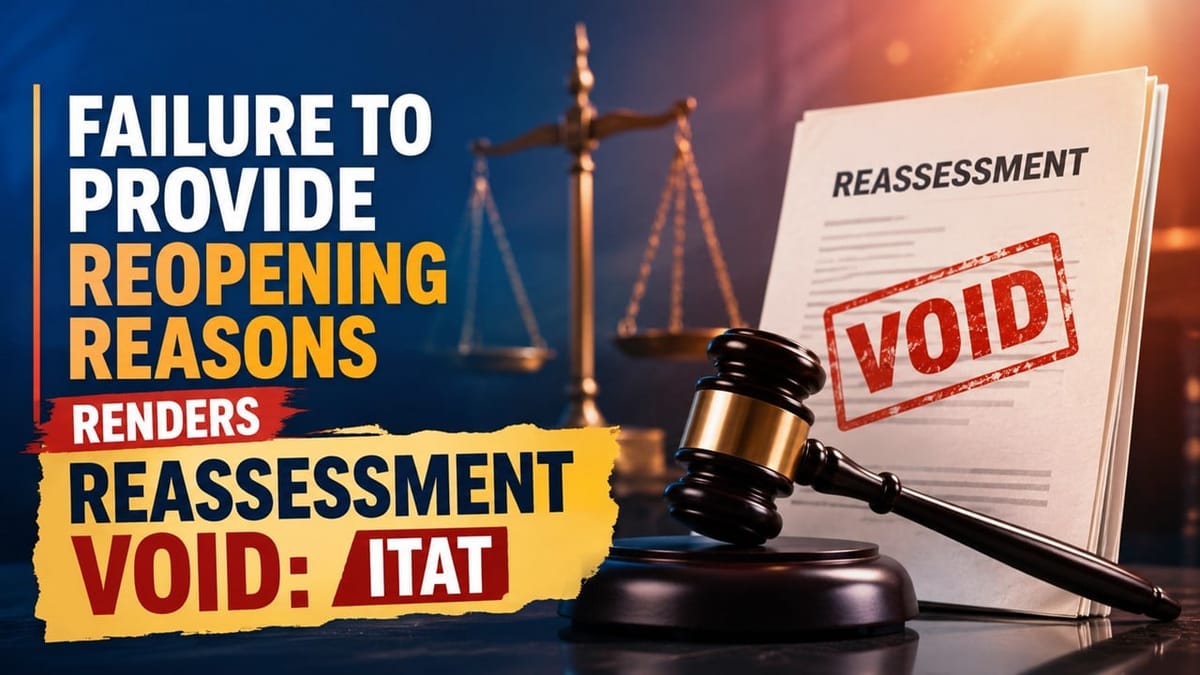 Failure to Provide Reopening Reasons Renders Reassessment Void: ITAT