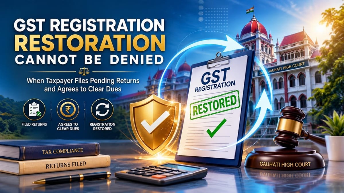 HC Holds GST Registration Restoration Cannot Be Denied When Taxpayer Files Pending Returns and Clear Dues